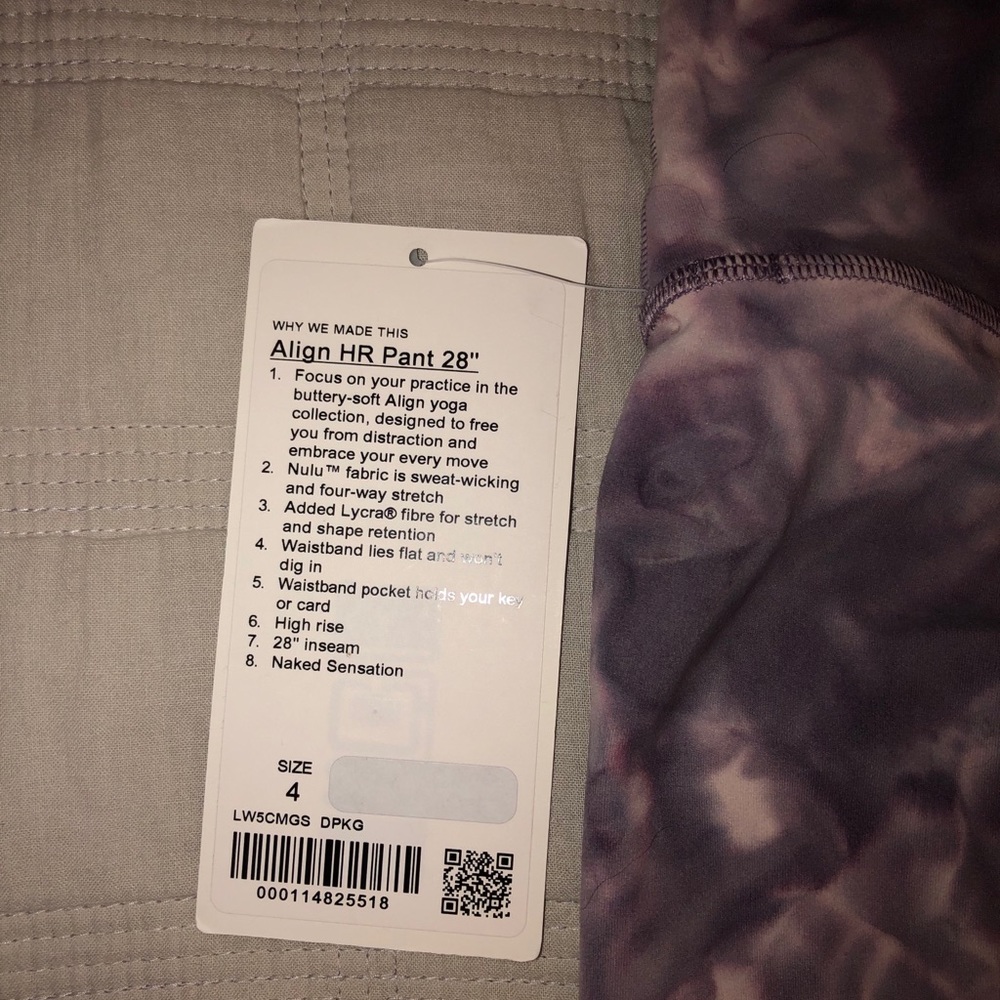 New  lululemon align legging size 4 diamond dyed